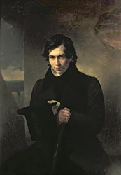 Portret van de Russische schrijver Nestor Kukolnik (1809-1868), 1836